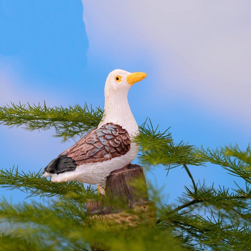 TANOMA 2PCS Seagulls Bird Micro Landscape Ornaments, Miniature Figurines Fairy Garden Accessories, Garden DIY Kit - Image 3